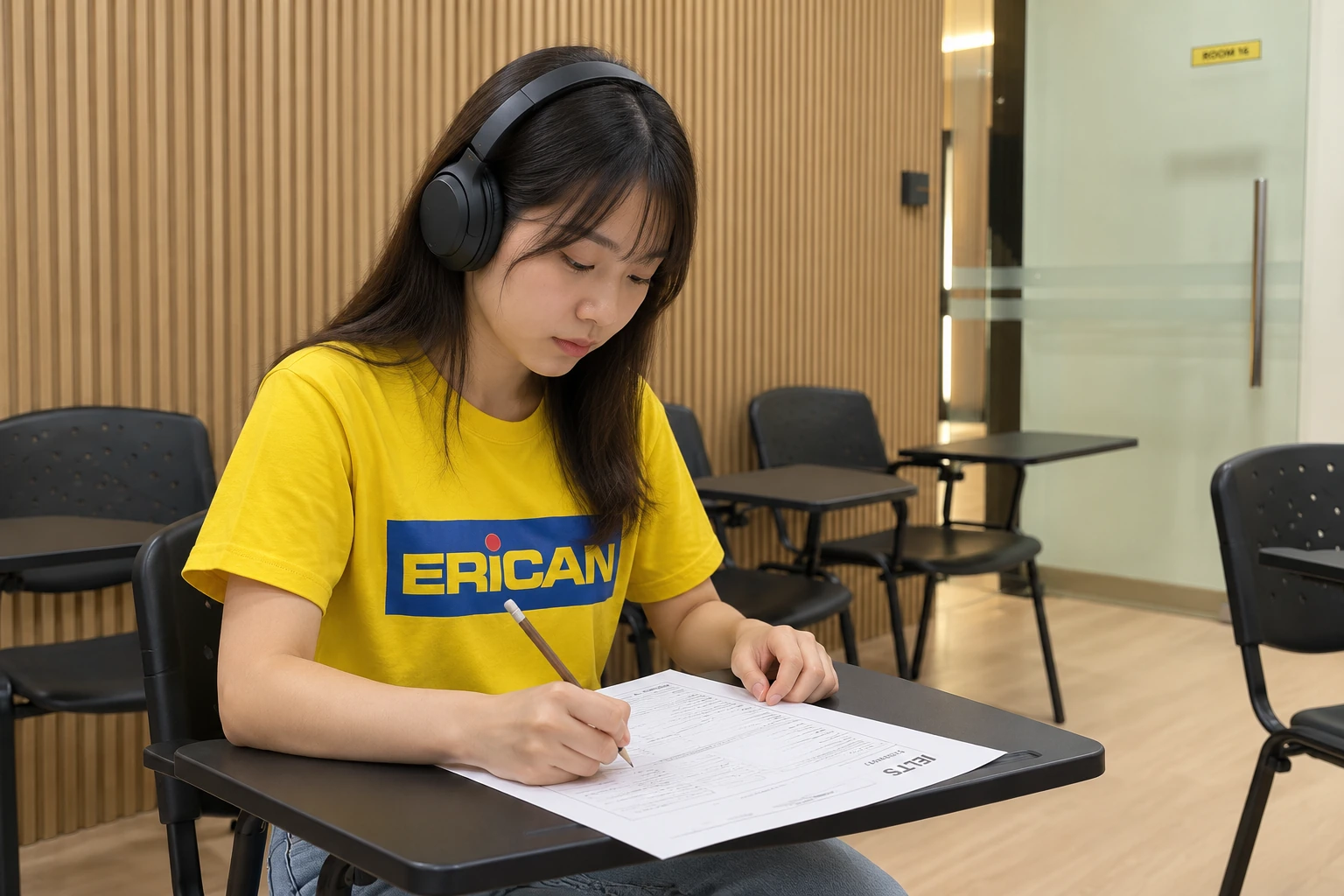 IELTS Preparation — illustrated learning scene inspired by Erican classrooms